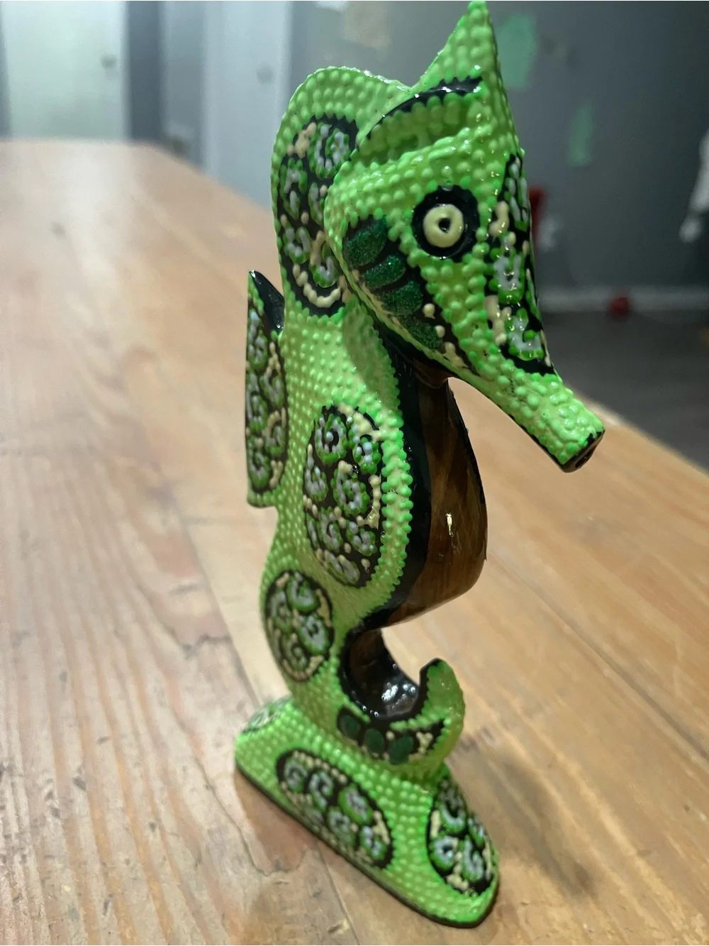 7” tall Green Seahorse Reptile Decor - Unbranded rep Dominicans